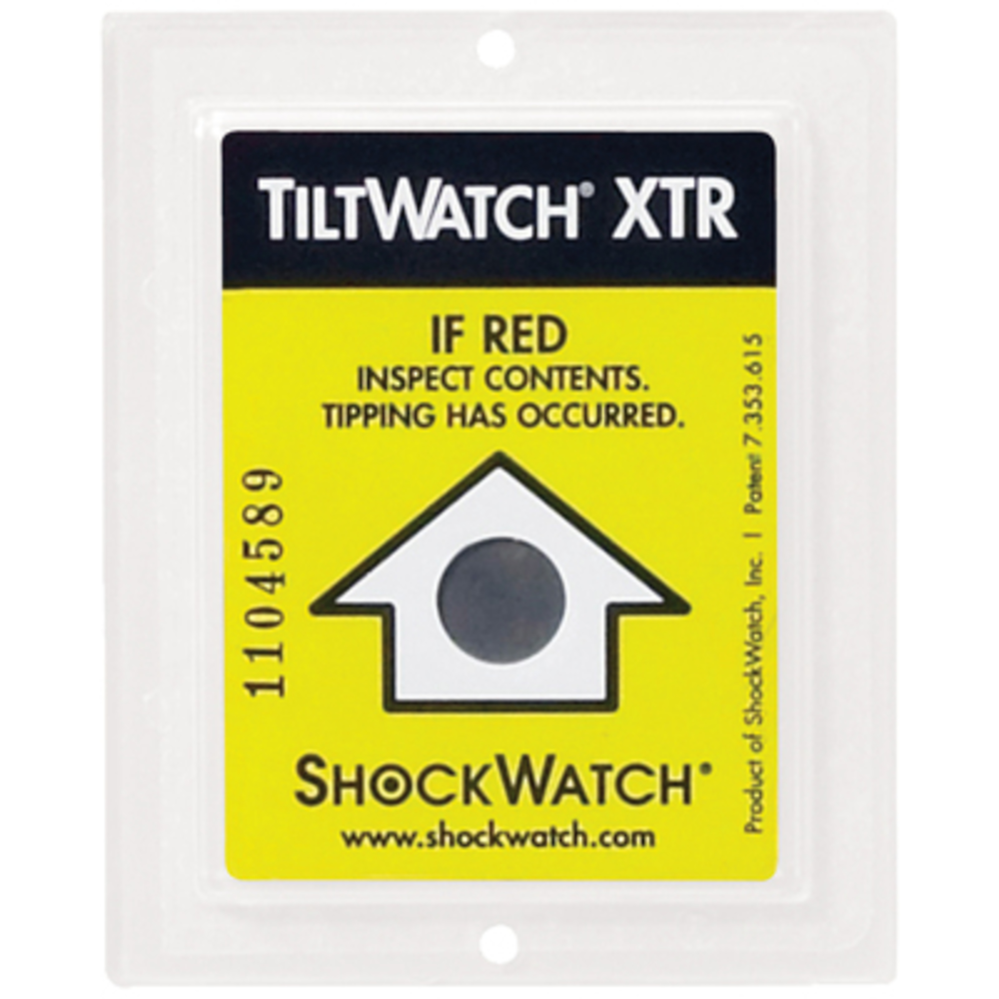 TiltWatch XTR Tilt Indicator - 100/Case, Model# STWXTR